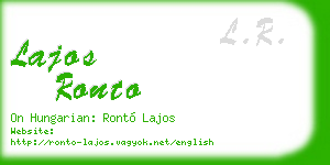 lajos ronto business card