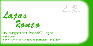 lajos ronto business card